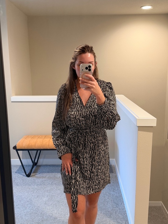 H&M Dresses & Skirts - V-Neck Long Sleeve Wrap Dress in Black and White